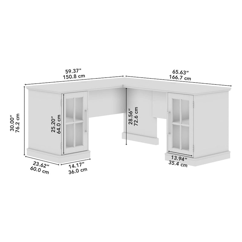 Bureau d'angle Westbrook 60W avec rangement