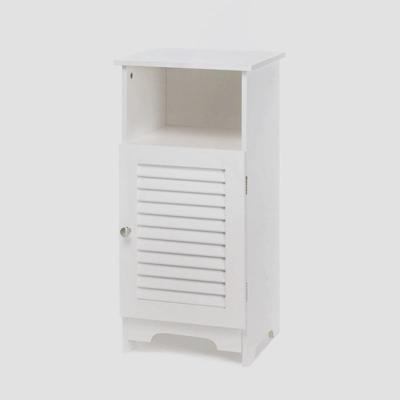 Meuble bas à porte simple persienne blanc