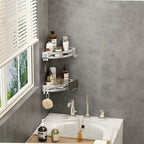 Étagère d'angle de douche sans perçage Rangement de douche antirouille Étagère de salle de bain