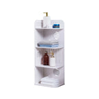 Étagère de rangement d'angle blanche à 4 niveaux pour salle de bain