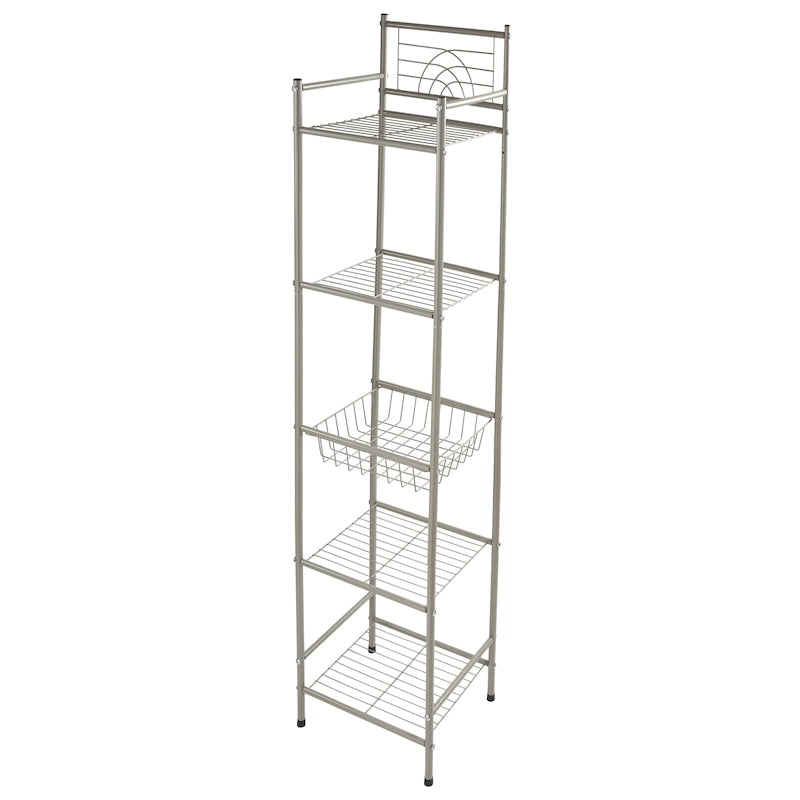 Étagère de rangement à 5 niveaux en bronze huilé (33 x 29,5 x 149 cm)