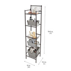 Étagère de rangement à 5 niveaux en bronze huilé (33 x 29,5 x 149 cm)