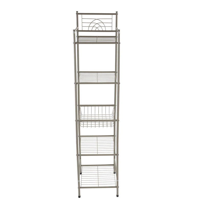 Étagère de rangement à 5 niveaux en bronze huilé (33 x 29,5 x 149 cm)