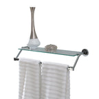 Étagère murale en verre avec porte-serviettes – 21,7x6,2x4,75
