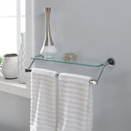 Étagère murale en verre avec porte-serviettes – 21,7x6,2x4,75