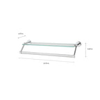 Étagère murale en verre avec porte-serviettes – 21,7x6,2x4,75