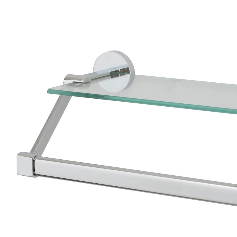 Étagère murale en verre avec porte-serviettes – 21,7x6,2x4,75