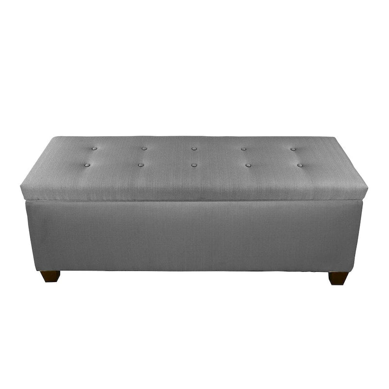 Banc de rangement pour chaussures capitonné gris foncé