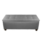 Banc de rangement pour chaussures capitonné gris foncé