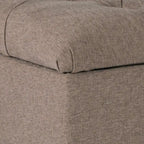 Banc en bois capitonné et rembourré en tissu texturé avec rangement à charnière, - 18 H x 40 L x 18 P pouces