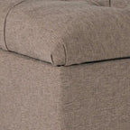Banc en bois capitonné et rembourré en tissu texturé avec rangement à charnière, - 18 H x 40 L x 18 P pouces
