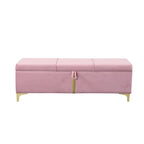 Banc de rangement ottoman rembourré avec pieds en métal