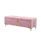 Banc de rangement ottoman rembourré avec pieds en métal
