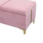 Banc de rangement ottoman rembourré avec pieds en métal