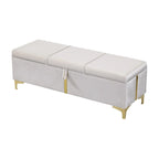 Banc de rangement ottoman rembourré avec pieds en métal