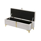 Banc de rangement ottoman rembourré avec pieds en métal