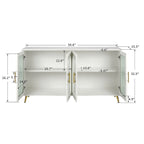 Meuble TV de 152 cm avec placard de rangement et étagères réglables