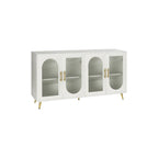 Meuble TV de 152 cm avec placard de rangement et étagères réglables