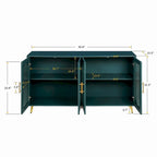 Meuble TV de 152 cm avec placard de rangement et étagères réglables