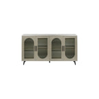 Meuble TV de 152 cm avec placard de rangement et étagères réglables