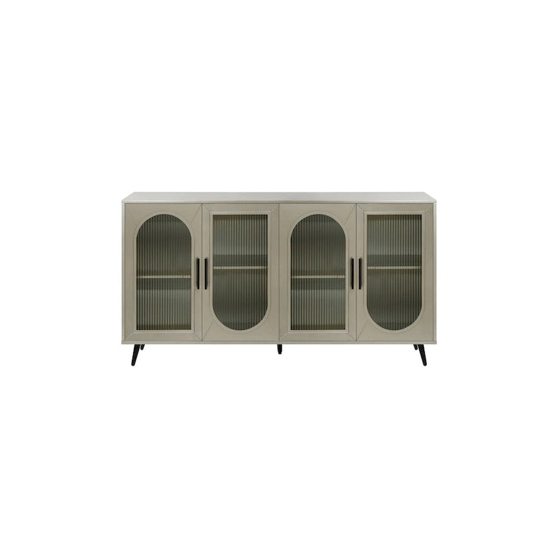 Meuble TV de 152 cm avec placard de rangement et étagères réglables
