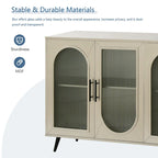 Meuble TV de 152 cm avec placard de rangement et étagères réglables