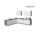 Meuble bas de cuisine blanc brillant de 3,35 m de large (130x130)