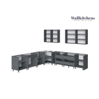 Meuble bas de cuisine blanc brillant de 3,35 m de large (130x130)