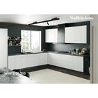 Meuble bas de cuisine blanc brillant de 3,35 m de large (130x130)
