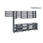 Meuble bas de cuisine brillant gris et blanc de 3,96 m de large (157x24)