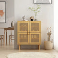 Meuble de rangement en rotin et cannage - N/A