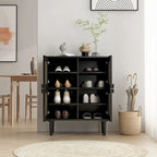 Meuble de rangement en rotin et cannage - N/A