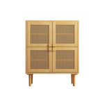 Meuble de rangement en rotin et cannage - N/A