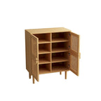 Meuble de rangement en rotin et cannage - N/A
