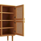 Meuble de rangement en rotin et cannage - N/A
