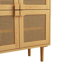 Meuble de rangement en rotin et cannage - N/A