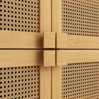 Meuble de rangement en rotin et cannage - N/A