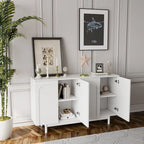 Meuble de rangement 4 portes Intaglio avec pieds en pin