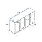 Meuble de rangement 4 portes Intaglio avec pieds en pin