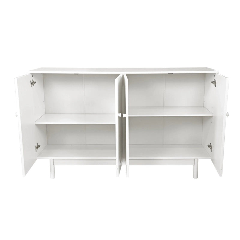 Meuble de rangement 4 portes Intaglio avec pieds en pin