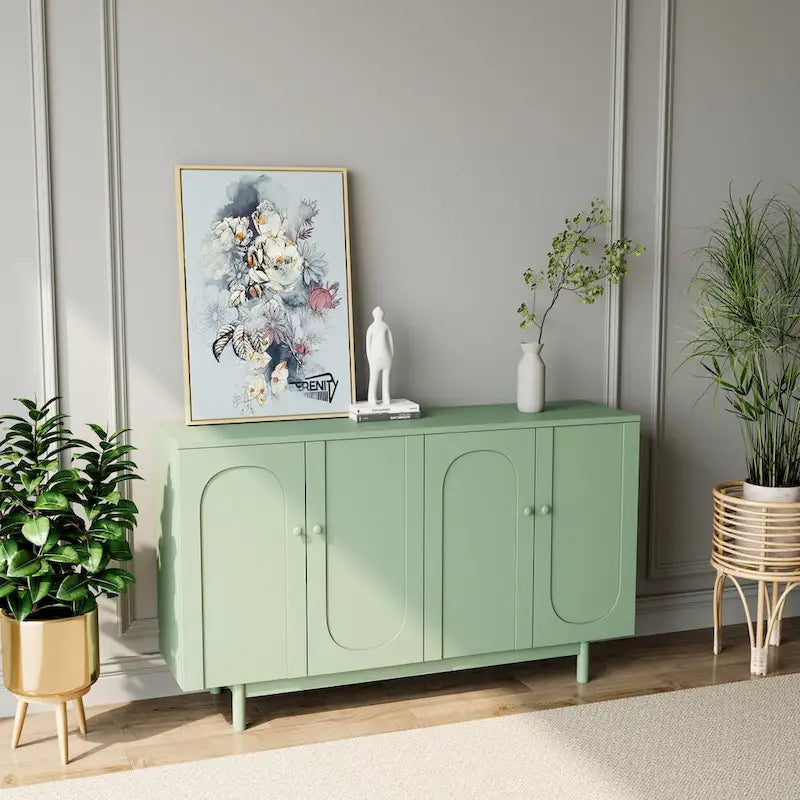 Meuble de rangement 4 portes Intaglio avec pieds en pin