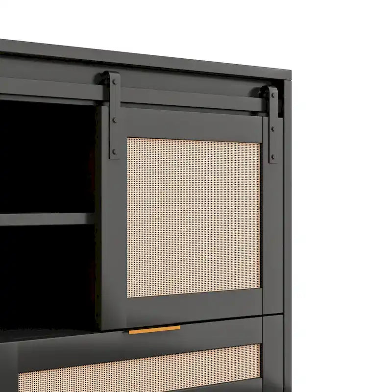Meuble de rangement avec portes coulissantes façon porte de grange