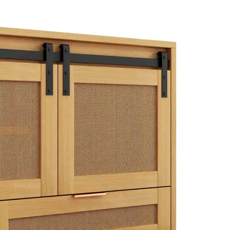 Meuble de rangement avec portes coulissantes façon porte de grange