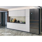 Meuble bas de cuisine blanc brillant de 3,35 m de large (132x24 po)