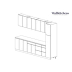 Meuble bas de cuisine blanc brillant de 3,35 m de large (132x24 po)