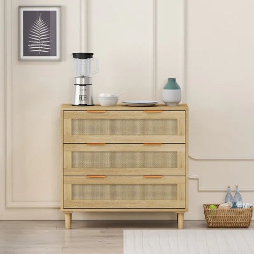 31.503-Drawers Rattan Storage Cabinet for Bedroom,Living Room