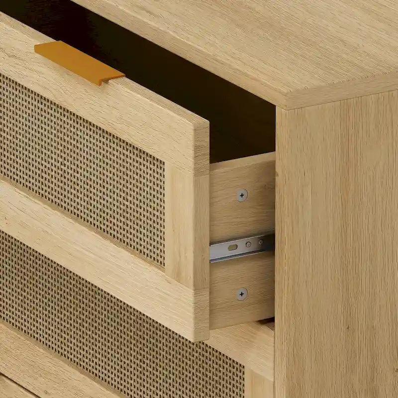 Meuble de rangement 3 tiroirs en rotin de 31,5 po