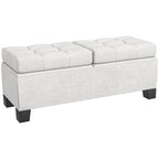 Banc ottoman de rangement capitonné avec charnières de sécurité