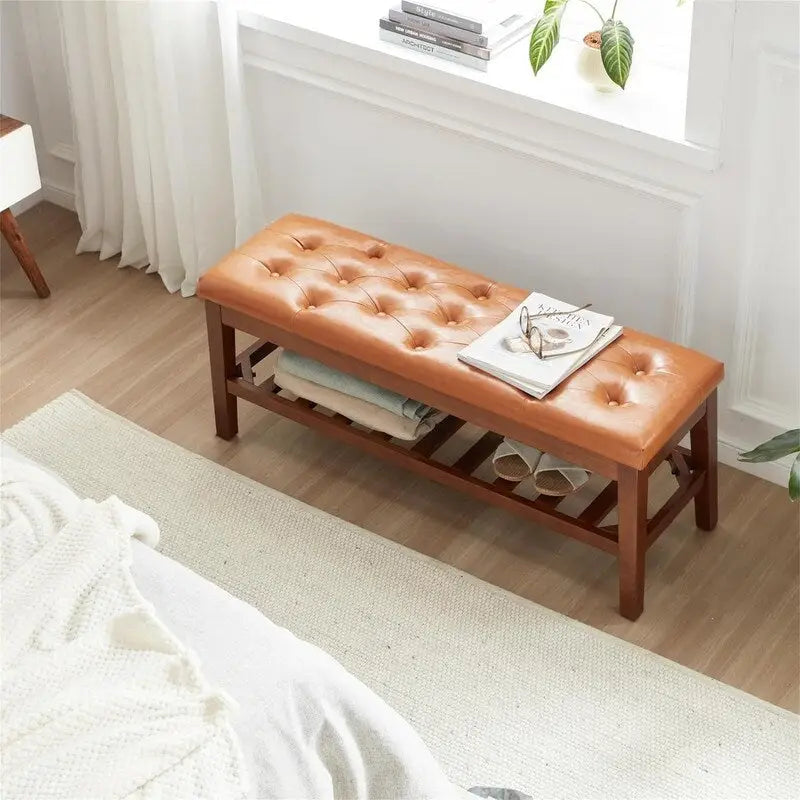 Banc à chaussures d'entrée - 43,3P x 14L x 18H