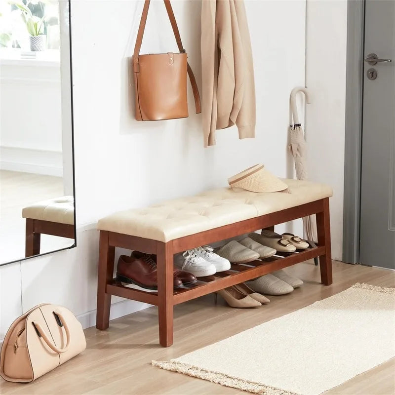 Banc à chaussures d'entrée - 43,3P x 14L x 18H
